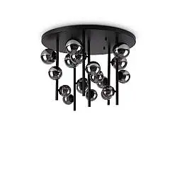 Plafoniera Moderna Perlage Metallo Nero 18 Luci G9 15W 3000K