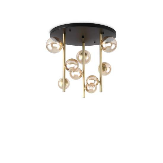 Plafoniera Contemporanea Perlage Metallo Nero 9 Luci G9 15W 3000K Ip20 328409