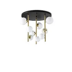 Plafoniera Moderna Perlage Metallo Nero 9 Luci G9 15W 3000K Ip20
