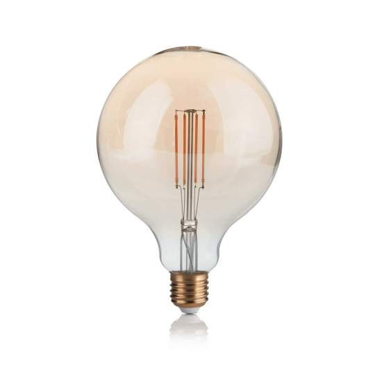 10 Lampadine Led Globo Grande D125 E27 4 Watt 2200 K 300 Lm Vintage Ambra | Ideal Lux