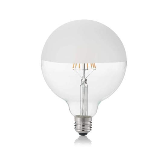 10 Lampadine Led Globo D125 E27 8 Watt 3000 K 780 Lm Trasparente Bianco Satinato | Ideal Lux