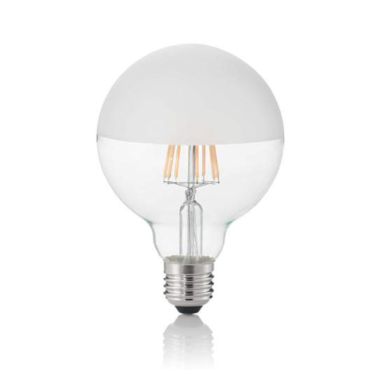 10 Lampadine Led Globo D95 E27 8 Watt 3000 K 780 Lm Trasparente Bianco Satinato | Ideal Lux