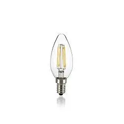 10 Lampadine Led Oliva E14 4 Watt 2700K 410 Lm Trasparente