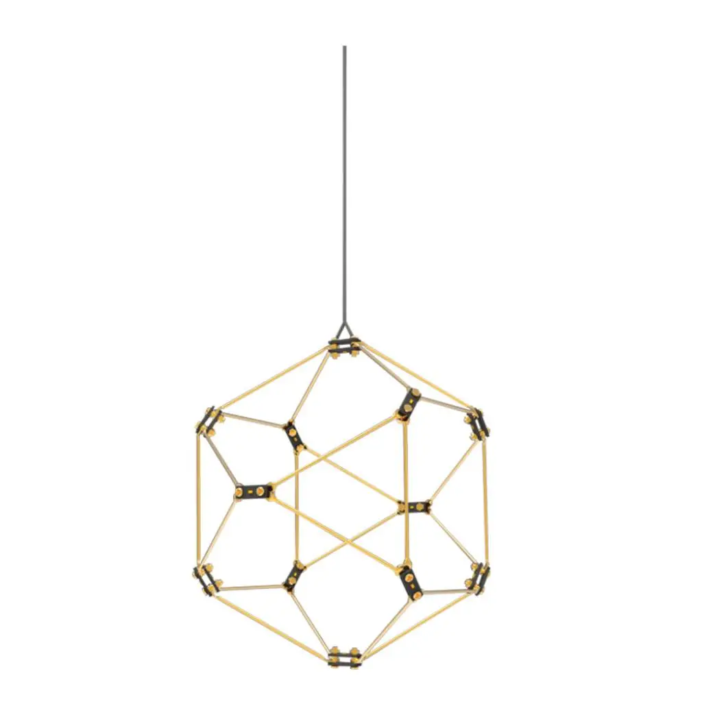 Lampadario A Sospensione Contemporaneo Golden Egg Oro E Vetro Pulegoso