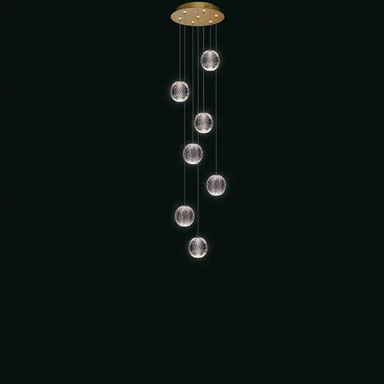 Lampadario LED A Sfere Di Vetro 36 Luci - Stile Sputnik, Luce Calda, Telecomando, Per Soggiorno E Camera