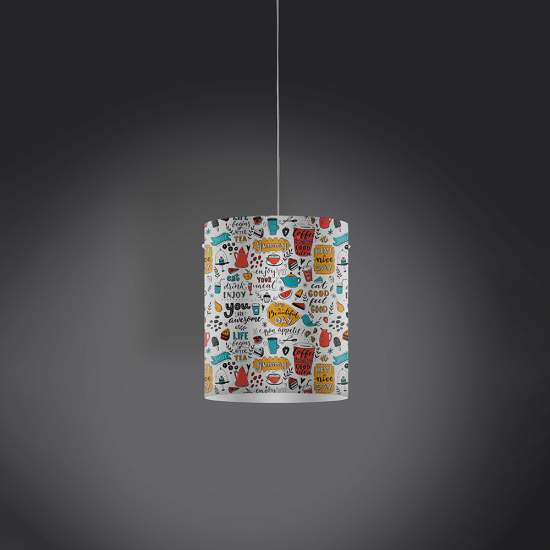Sospensione Moderna 1 Luce Decolight Xl In Polilux Stampa Enjoy Made In Italy | Lampadari e Sospensioni | Luce Art Shop Sospensione Moderna 1 Luce Decolight Xl In Polilux Stampa Enjoy Made In Italy | Linea Zero