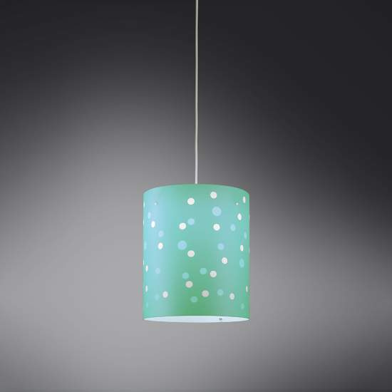 Sospensione Moderna A 1 Luce Pois Xl In Polilux Bicolor Verde Made In Italy | Linea Zero