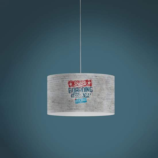 Sospensione Moderna 1 Luce Decolight Xxl In Polilux Stampa Urban Made In Italy | Linea Zero