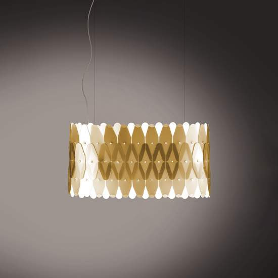 Sospensione Ovale Amanda 3 Luci In Polilux Oro D60 Made In Italy | Lampadari e Sospensioni | Luce Art Shop Sospensione Ovale Amanda 3 Luci In Polilux Oro D60 Made In Italy | Linea Zero