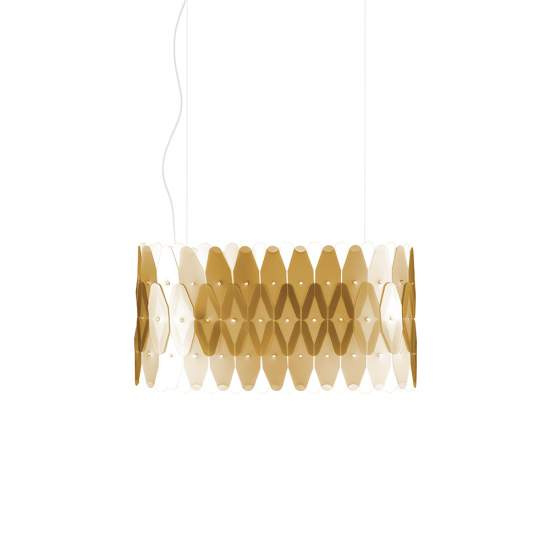 Sospensione Ovale Amanda 3 Luci In Polilux Oro D60 Made In Italy | Lampadari e Sospensioni | Luce Art Shop Sospensione Ovale Amanda 3 Luci In Polilux Oro D60 Made In Italy | Linea Zero