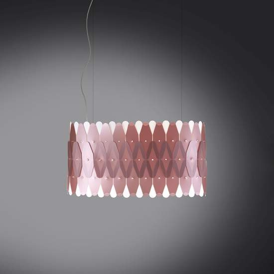Sospensione Ovale Amanda 3 Luci In Polilux Rosa Metallico D60 Made In Italy | Lampadari e Sospensioni | Luce Art Shop Sospensione Ovale Amanda 3 Luci In Polilux Rosa Metallico D60 Made In Italy | Linea Zero