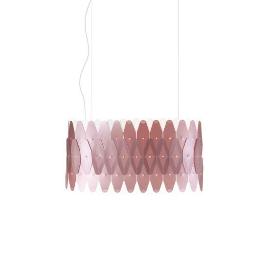 Sospensione Ovale Amanda 3 Luci In Polilux Rosa Metallico D60 Made In Italy | Lampadari e Sospensioni | Luce Art Shop Sospensione Ovale Amanda 3 Luci In Polilux Rosa Metallico D60 Made In Italy | Linea Zero