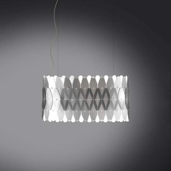 Sospensione Ovale Amanda 3 Luci In Polilux Silver D60 Made In Italy | Lampadari e Sospensioni | Luce Art Shop Sospensione Ovale Amanda 3 Luci In Polilux Silver D60 Made In Italy | Linea Zero