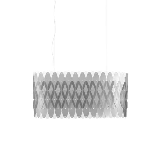 Sospensione Ovale Amanda 6 Luci In Polilux Silver D90 Made In Italy | Lampadari e Sospensioni | Luce Art Shop Sospensione Ovale Amanda 6 Luci In Polilux Silver D90 Made In Italy | Linea Zero