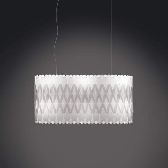 Sospensione Ovale Amanda 6 Luci In Polilux Bianco D90 Made In Italy | Lampadari e Sospensioni | Luce Art Shop Sospensione Ovale Amanda 6 Luci In Polilux Bianco D90 Made In Italy | Linea Zero