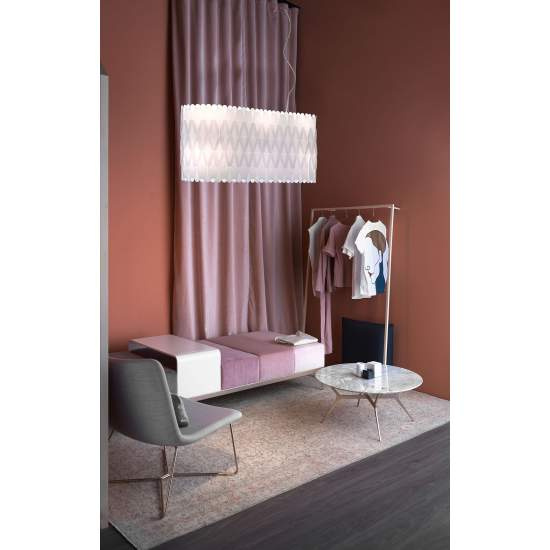 Sospensione Ovale Amanda 6 Luci In Polilux Bianco D90 Made In Italy | Lampadari e Sospensioni | Luce Art Shop Sospensione Ovale Amanda 6 Luci In Polilux Bianco D90 Made In Italy | Linea Zero