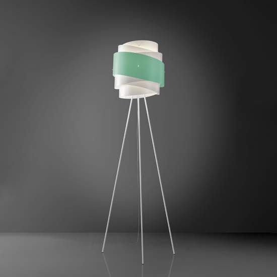 Lampada Da Terra Treppiedi 1 Luce Bea In Polilux Verde D40 Made In Italy | Linea Zero