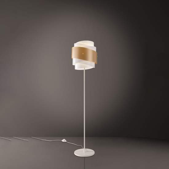 Lampada Da Terra Moderna 1 Luce Bea In Polilux Oro D40 Made In Italy | Linea Zero
