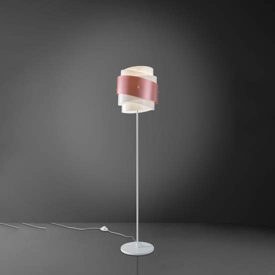 Lampada Da Terra Moderna 1 Luce Bea Polilux Rosa Metalllico D40 Made In Italy | Linea Zero