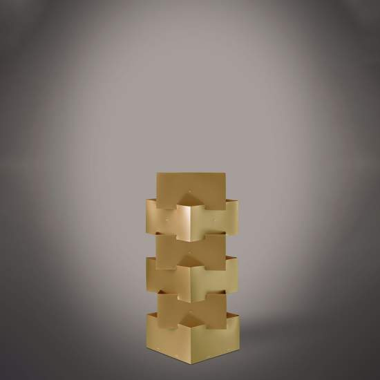 Lampada Da Tavolo Moderna 1 Luce Building In Polilux Oro H36 Made In Italy | Abatjour - Lumi e Lumetti | Luce Art Shop Lampada Da Tavolo Moderna 1 Luce Building In Polilux Oro H36 Made In Italy | Linea Zero