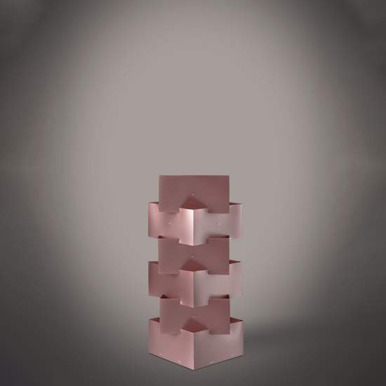 Lampada Da Tavolo 1 Luce Building In Polilux Rosa Metallico H36 Made In Italy | Abatjour - Lumi e Lumetti | Luce Art Shop Lampada Da Tavolo 1 Luce Building In Polilux Rosa Metallico H36 Made In Italy | Linea Zero