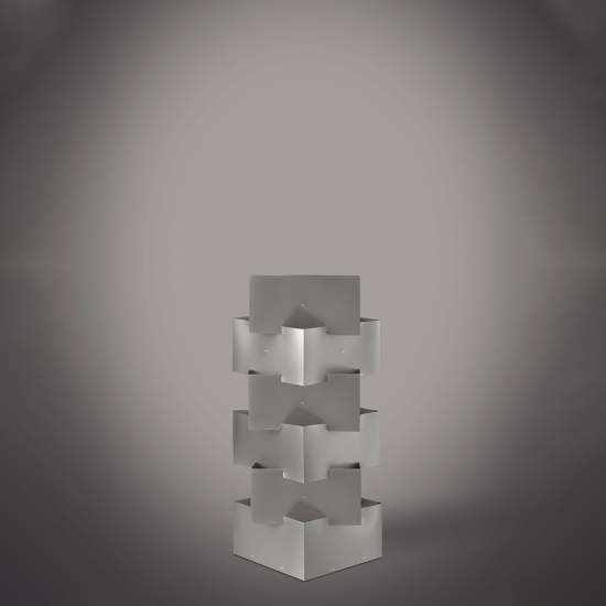 Lampada Da Tavolo Moderna 1 Luce Building In Polilux Silver H36 Made In Italy | Abatjour - Lumi e Lumetti | Luce Art Shop Lampada Da Tavolo Moderna 1 Luce Building In Polilux Silver H36 Made In Italy | Linea Zero