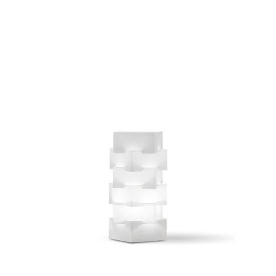 Lampada Da Tavolo Moderna 1 Luce Building In Polilux Bianco H36 Made In Italy | Linea Zero