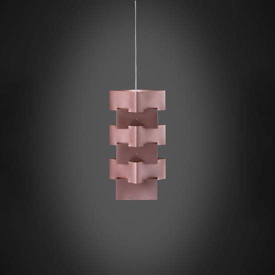 Sospensione Moderna 1 Luce Building In Polilux Rosa Metallico D36 Made In Italy | Lampadari e Sospensioni | Luce Art Shop Sospensione Moderna 1 Luce Building In Polilux Rosa Metallico D36 Made In Italy | Linea Zero