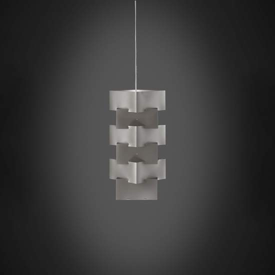 Sospensione Moderna 1 Luce Building In Polilux Silver D36 Made In Italy | Linea Zero