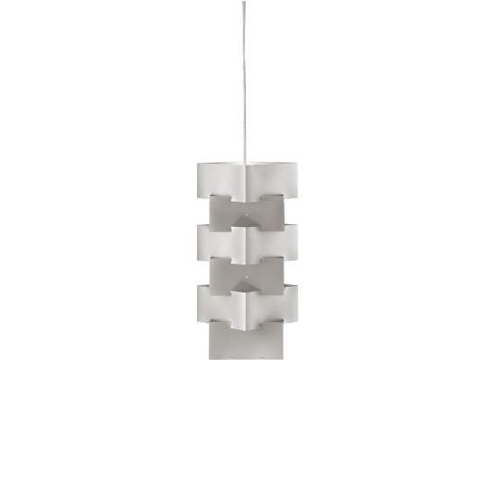 Sospensione Moderna 1 Luce Building In Polilux Silver D36 Made In Italy | Linea Zero