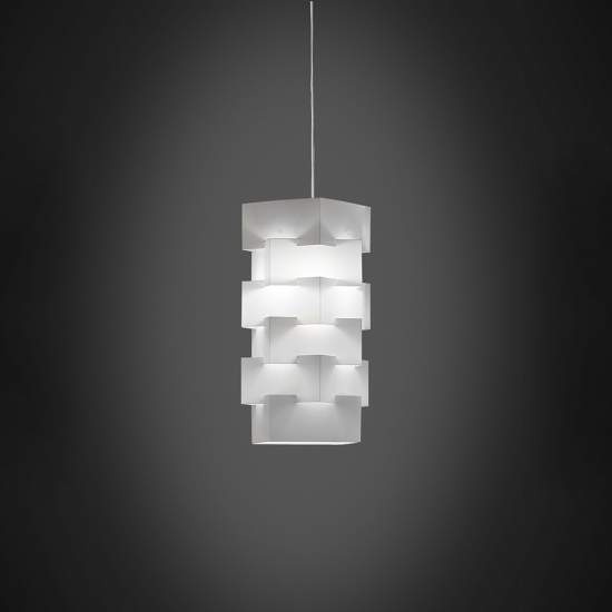 Sospensione Moderna 1 Luce Building In Polilux Bianco D36 Made In Italy | Linea Zero