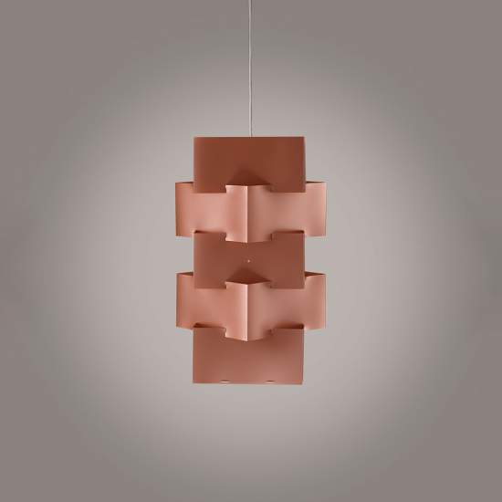 Sospensione Moderna 1 Luce Building In Polilux Rame D60 Made In Italy | Linea Zero