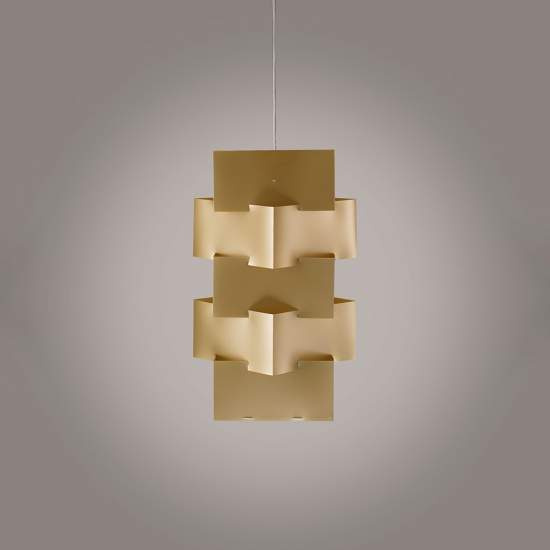 Sospensione Moderna 1 Luce Building In Polilux Oro D60 Made In Italy | Linea Zero