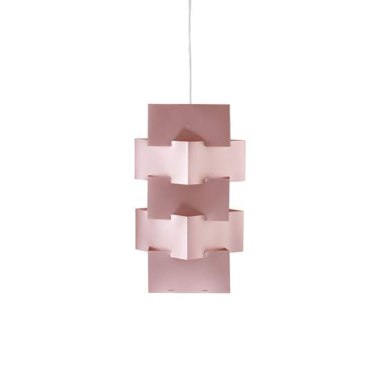 Sospensione Moderna 1 Luce Building In Polilux Rosa Metallico D60 Made In Italy | Linea Zero