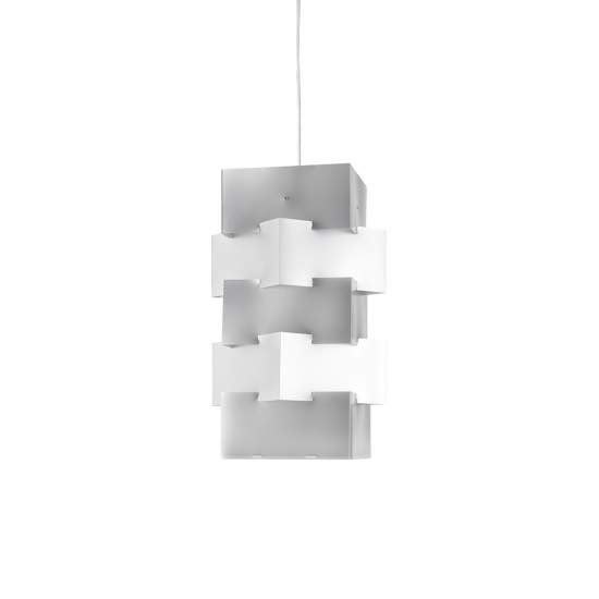 Sospensione Moderna 1 Luce Building In Polilux Silver D60 Made In Italy | Linea Zero