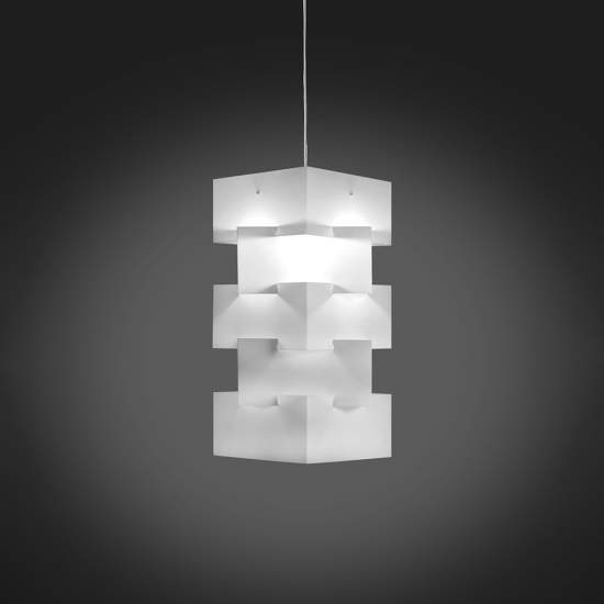 Sospensione Moderna 1 Luce Building In Polilux Bianco D60 Made In Italy | Linea Zero