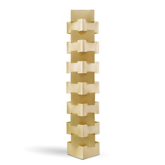 Lampada Da Terra Moderna 1 Luce Building In Polilux Oro Made In Italy | Piantane - Lampade da Terra | Luce Art Shop Lampada Da Terra Moderna 1 Luce Building In Polilux Oro Made In Italy | Linea Zero