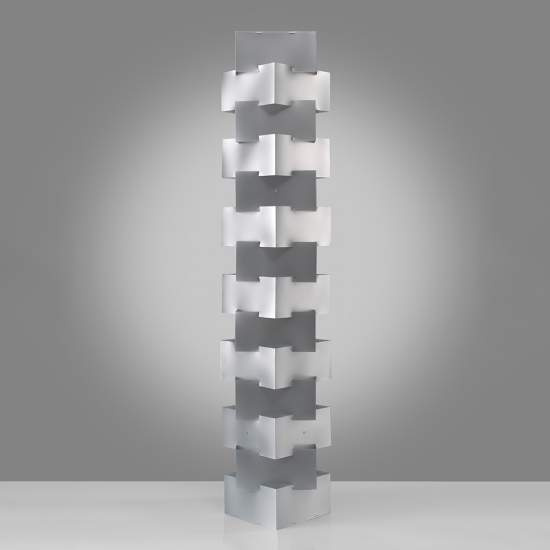 Lampada Da Terra Moderna 1 Luce Building In Polilux Silver Made In Italy | Piantane - Lampade da Terra | Luce Art Shop Lampada Da Terra Moderna 1 Luce Building In Polilux Silver Made In Italy | Linea Zero