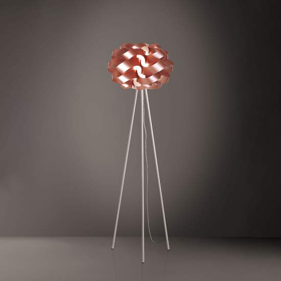 Lampada Da Terra Con Treppiede 1 Luce Cloud In Polilux Rame Made In Italy | Linea Zero