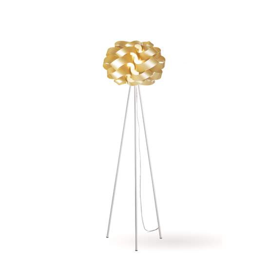 Lampada Da Terra Con Treppiede 1 Luce Cloud In Polilux Oro Made In Italy | Linea Zero