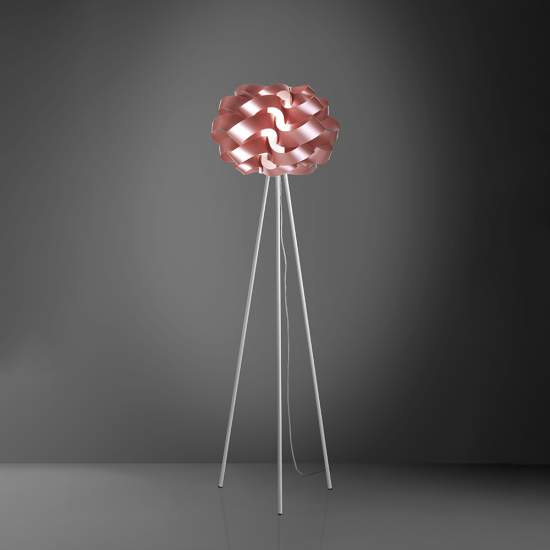 Lampada Da Terra Con Treppiede 1 Luce Cloud Polilux Rosa Metallico Made In Italy | Linea Zero