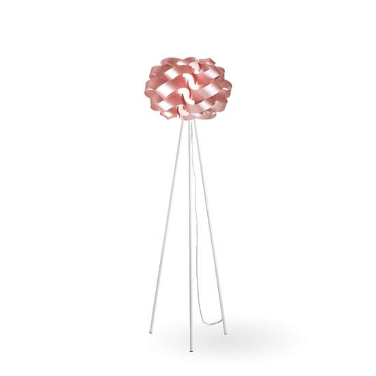 Lampada Da Terra Con Treppiede 1 Luce Cloud Polilux Rosa Metallico Made In Italy | Linea Zero
