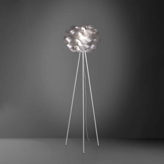 Lampada Da Terra Con Treppiede 1 Luce Cloud In Polilux Silver Made In Italy | Linea Zero