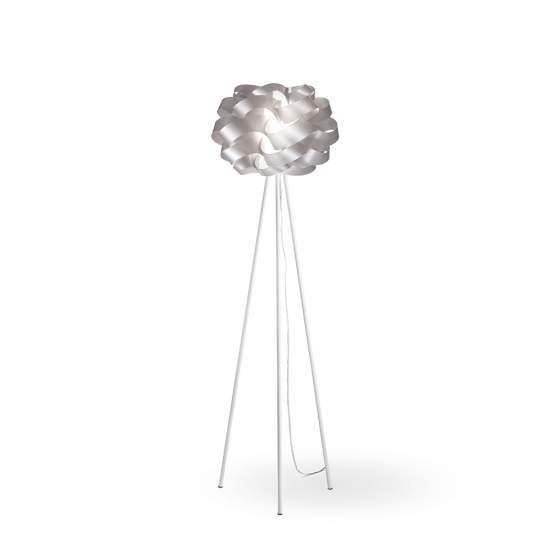 Lampada Da Terra Con Treppiede 1 Luce Cloud In Polilux Silver Made In Italy | Linea Zero
