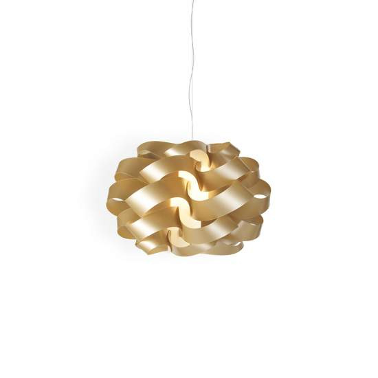 Sospensione Moderna 2 Luci Cloud D60 In Polilux Oro Made In Italy | Linea Zero