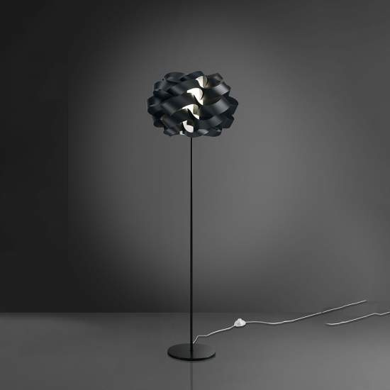 Lampada Da Terra Moderna 1 Luce Cloud In Polilux Nero Made In Italy | Linea Zero