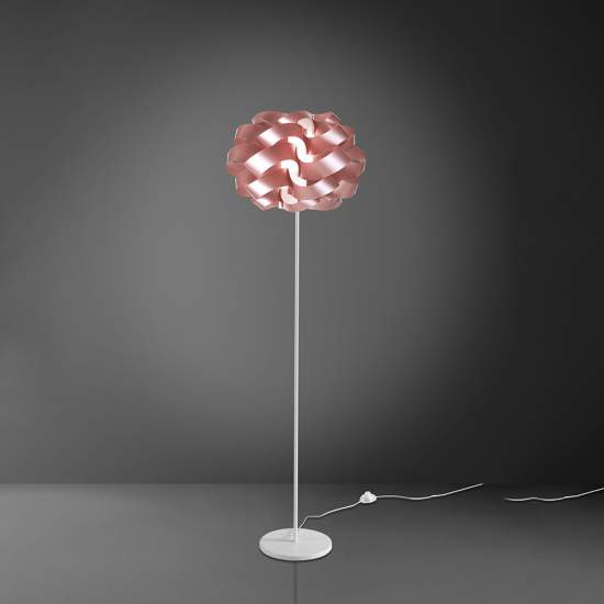 Lampada Da Terra Moderna 1 Luce Cloud In Polilux Rosa Metallico Made In Italy | Linea Zero
