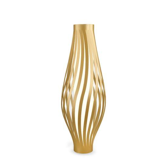 Lampada Da Terra Totem Dama Helios 1 Luce In Polilux Oro Made In Italy | Linea Zero