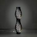 Lampada Da Terra Totem Helios 1 Luce In Polilux Nero Made In Italy | Linea Zero