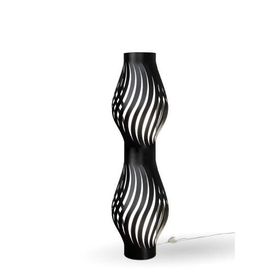 Lampada Da Terra Totem Helios 1 Luce In Polilux Nero Made In Italy | Linea Zero